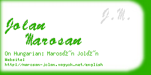 jolan marosan business card